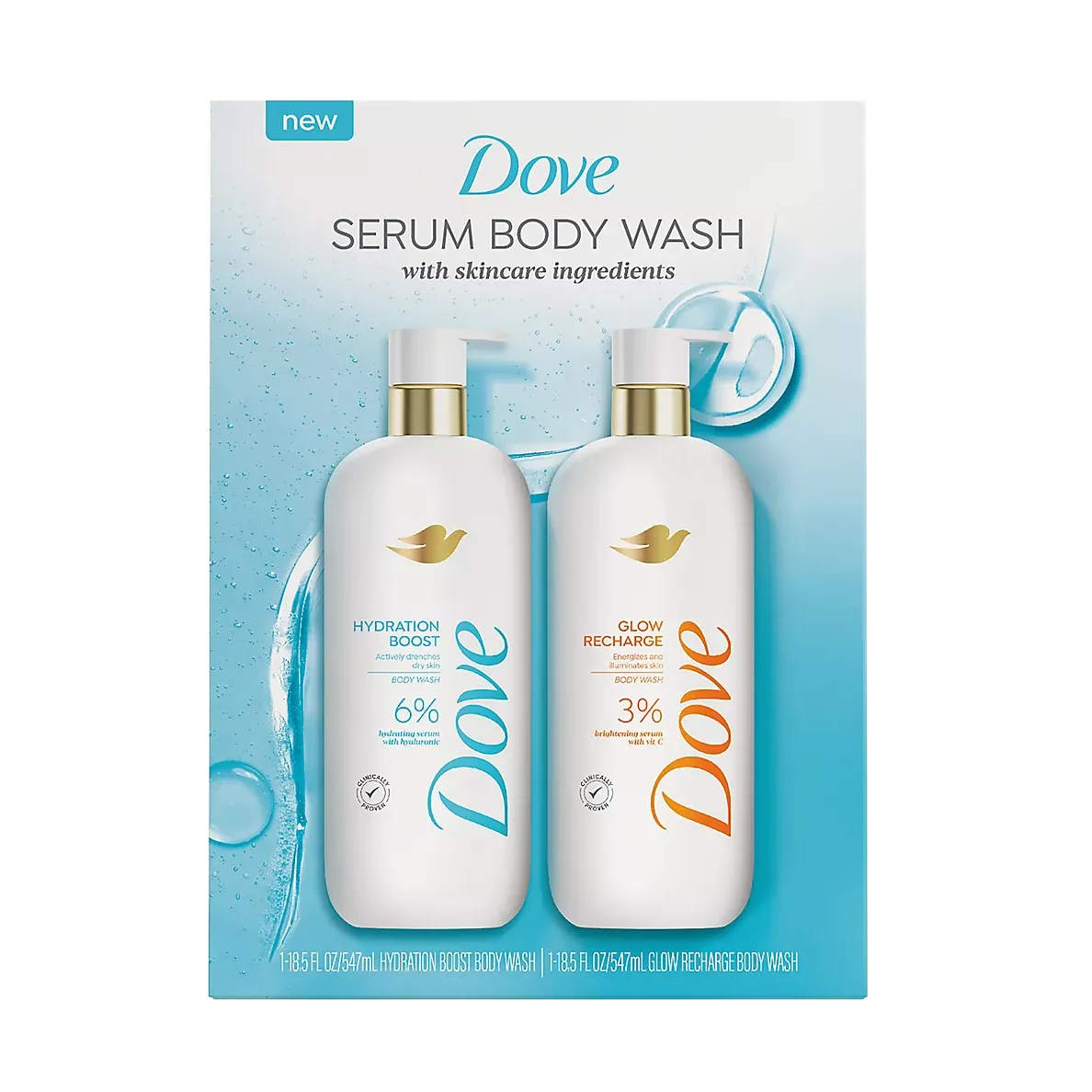 Body Serum Recharge and Glow Shower Gel