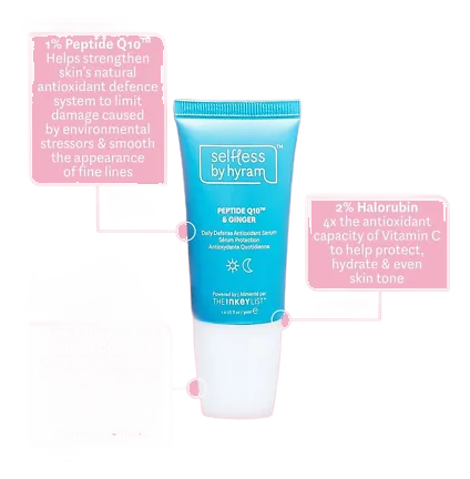 Selfless by Hyram Peptide Q10 and Ginger Daily Defense Antioxidant Serum